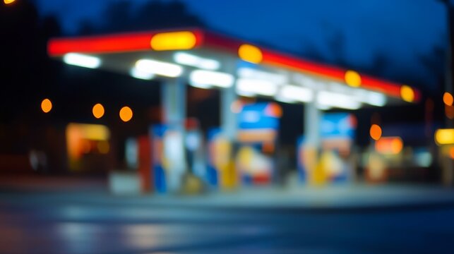 Gas station area blurred background