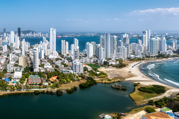 Naklejka premium Cartagena city cityscape, Caribbean sea, Colombia