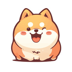 Cartoon illustration of a dog in different poses in vector format