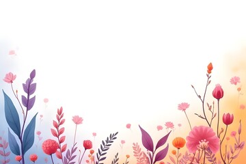 Delicate Floral Border Design with Soft Colors