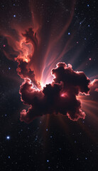 Obraz premium This stunning digital artwork presents a vibrant and surreal cosmic scene, blending elements of nebulae, planets, and star fields.