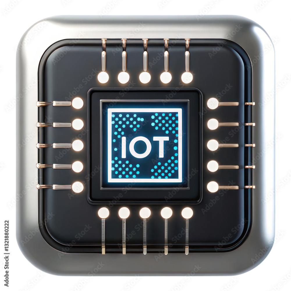 Poster modern iot device icon representing smart technology and connectivity
