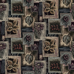 Abstract batik tie-dye textile pattern - Illustration	
