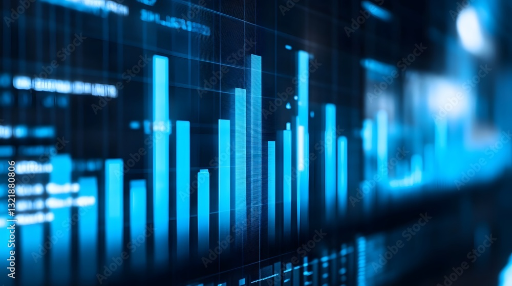 Aufkleber glowing abstract data visualization of economic growth and financial analytics