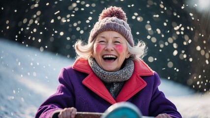 Joyful Senior Sledding Adventure
