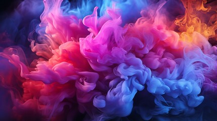 Fototapeta premium Abstract Colorful Ink Swirls: A Vivid Symphony of Hues