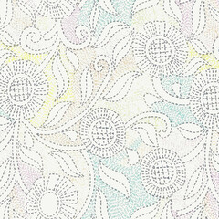 Abstract batik tie-dye textile pattern - Illustration	
