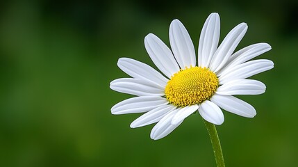 Fototapeta premium Closeup of a White Daisy Against a Green Background