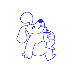 Vector logo design template and graphic element for advertising, branding, posters and banners, funny cartoon illustration with smiling character and mascot,