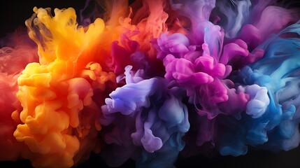 Fototapeta premium Vibrant Colors Abstract Ink Swirls: A Symphony of Hues