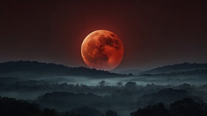 moon over the mountains