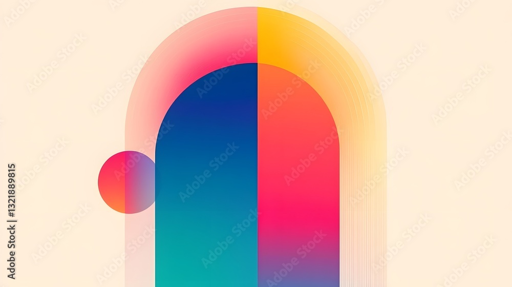 Aufkleber gradient-infused abstract poster with fluid color transitions and minimalist layout