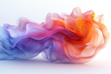 Obraz premium A vibrant and fluid abstract composition, showcasing swirling colors of pink, orange, and purple, creating a dreamlike visual effect.