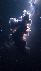 Fototapeta premium This stunning digital artwork presents a vibrant and surreal cosmic scene, blending elements of nebulae, planets, and star fields.