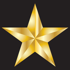3d golden star png cut out element set