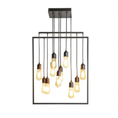 Modern minimalist chandelier with sleek metal frame and exposed bulbs, perfect for adding stylish touch to any space. Ideal for contemporary interiors