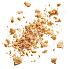 Crushed Biscuit Crumbs on White Background