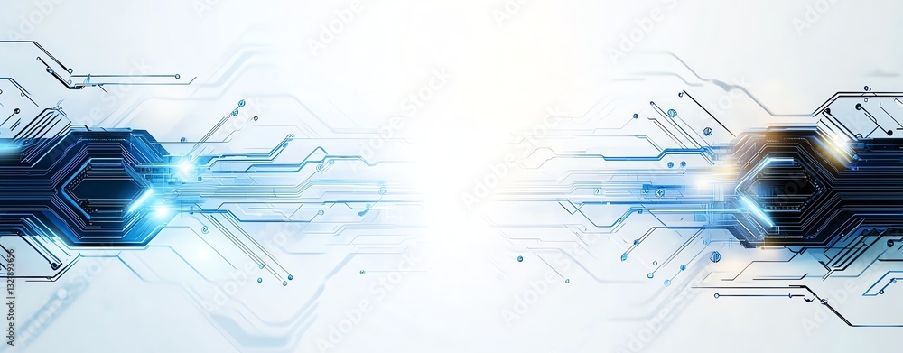 Poster futuristic digital technology design featuring circuit patterns and glowing elements. perfect for co
