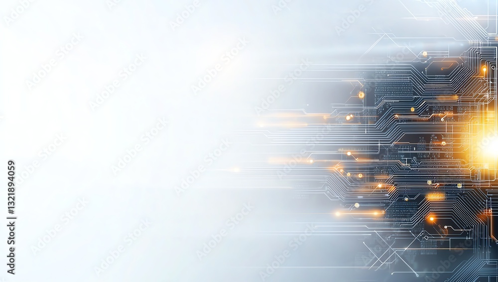 Aufkleber an abstract digital background featuring intricate circuit patterns and glowing elements, representi