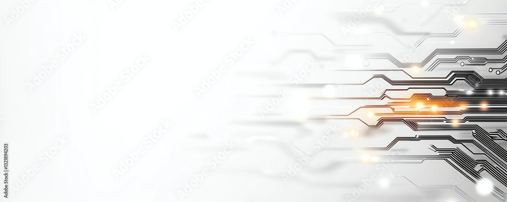 Poster abstract digital background featuring circuit patterns and glowing lights, ideal for themes of innov
