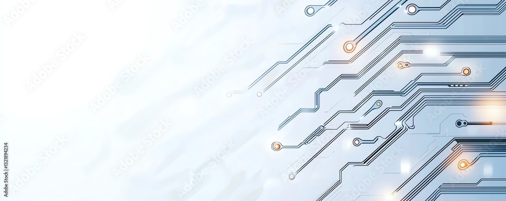 Poster a futuristic abstract design featuring digital circuit patterns and glowing elements, symbolizing in