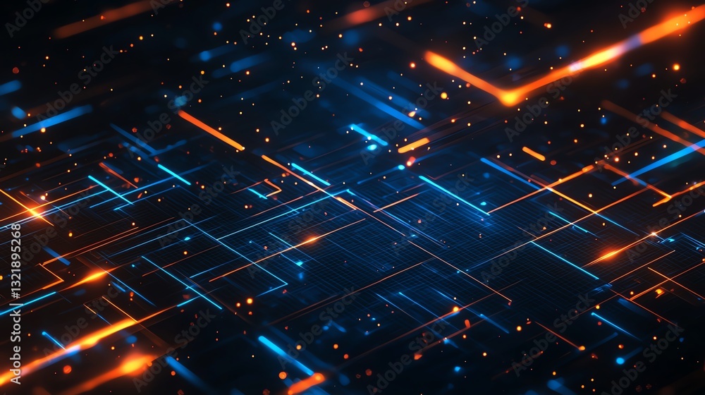 Aufkleber a vibrant and energetic abstract background featuring glowing lines and particles. perfect for techn