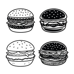set of fast food International hamburger day
