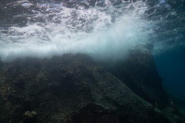 underwater scene with rays of light