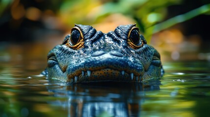 Fototapeta premium Spectacular Close-up of an Alligator Emerging from the Water