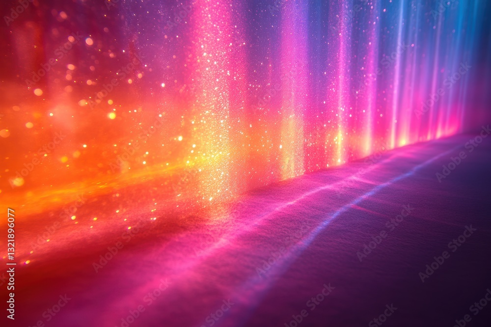 Poster a vibrant display of colorful lights creating a mesmerizing visual effect, suitable for backgrounds 