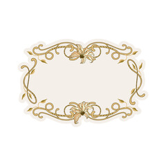 Elegant Decorative Lilies Contemporary Art Nouveau Frame Boho Border Bohemian Flowers Folk Flower Vintage Banner Backgrounds