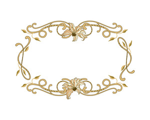 Elegant Decorative Lilies Contemporary Art Nouveau Frame Boho Border Bohemian Flowers Folk Flower Vintage Banner Backgrounds