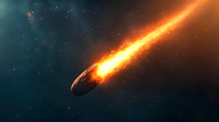 Radiant Comet Streaking Across the Cosmic Expanse