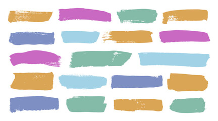 Vector stains abstract paint brush strokes set