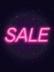 Retro Neon Typography Illustration Featuring Synthwave SALE