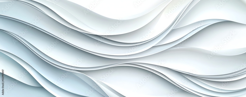 Poster abstract wavy patterns in soft white tones create a dynamic and modern visual. ideal for backgrounds