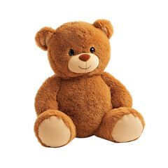 Obraz premium Adorable brown teddy bear sitting sweetly so cuddly and fluffy