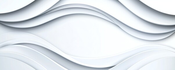 Obraz premium This image features a modern abstract design with flowing waves and smooth lines in white. It creates a clean and elegant background suitable for various graphic projects.