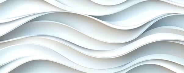 Obraz premium This abstract background features flowing, wavy lines in soft white tones, creating a serene and modern visual