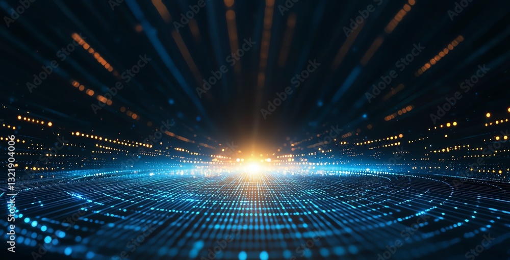 Poster abstract digital background representing data flow and information exchange