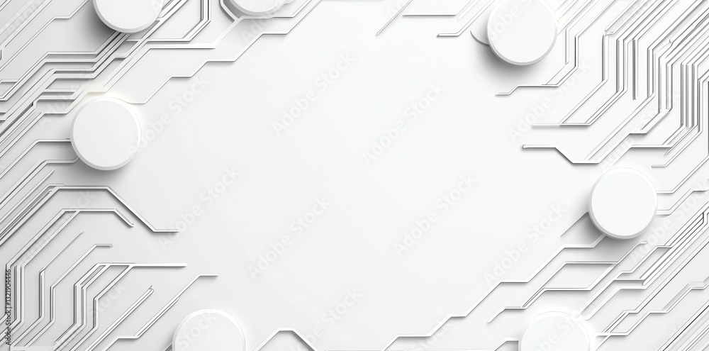 Poster a clean and modern background featuring a circuit board design with circular nodes. perfect for show