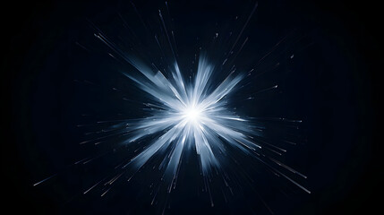 Fototapeta premium Bright White Light Bursting With Blue Sparkles and Glittering Particles Against A Dark Background in Digital Art