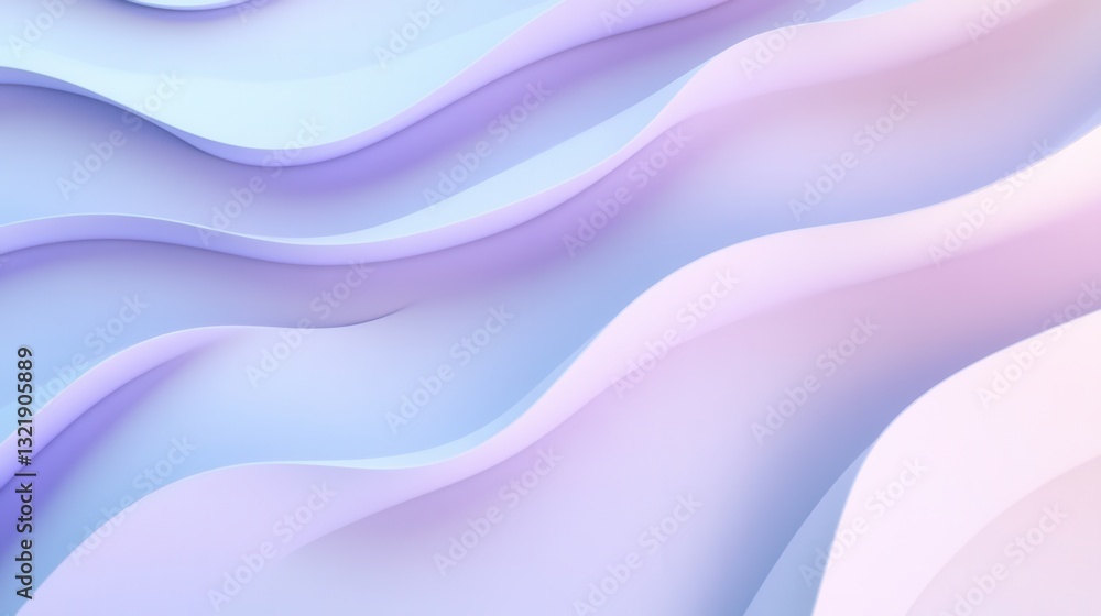 Poster Serene lavender to pale blue gradient background creating a calm and meditative atmosphere perfect for relaxation and reflection