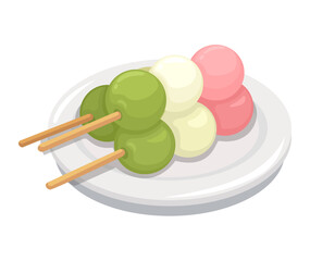 Dango Japanese Rice Dumpling Illustration Vector