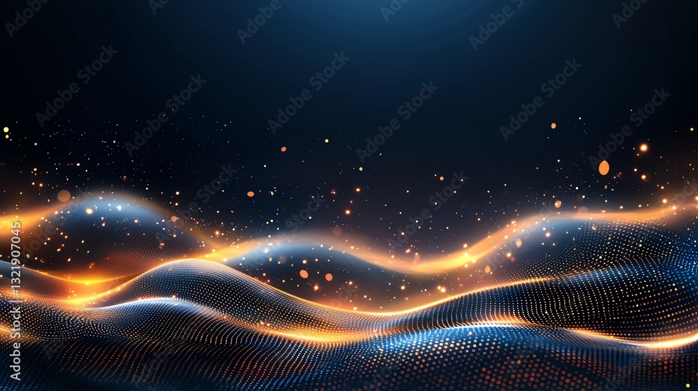 Aufkleber this vibrant abstract background features flowing waves of light and color, creating a sense of moti