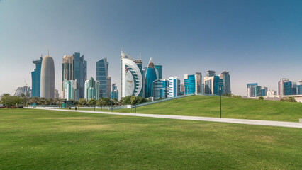 The high-rise district of Doha timelapse hyperlapse