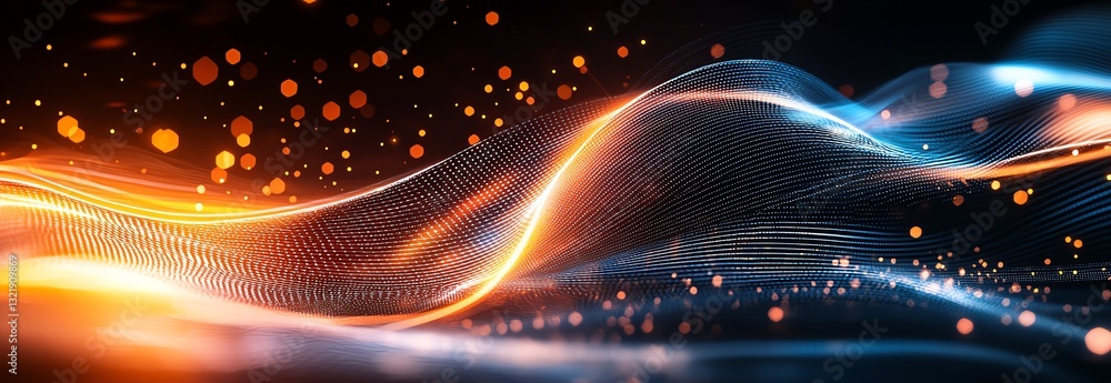 Aufkleber dynamic abstract waves in vibrant colors create a visually striking backdrop. these energetic patter