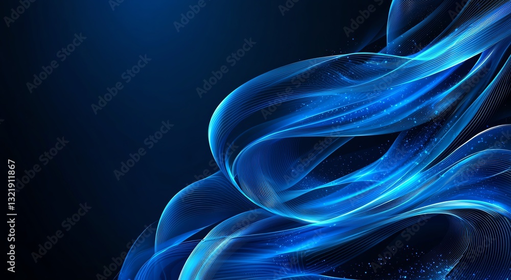 Poster a mesmerizing blue abstract wave design that evokes tranquility and elegance. this image can enhance