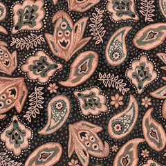 Abstract batik tie-dye textile pattern - Illustration	
