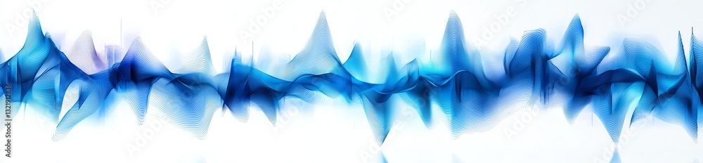 Poster this abstract image features a flowing wave of blue hues and intricate patterns, creating a sense of
